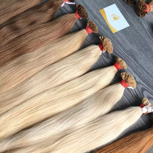 Extensiones de Cabello Italiano con Queratina I-Tips, 100% Cabello Virgen Remy Vietnamita, Estilo Liso Sedoso, Pre-Adheridas con Cinta Adhesiva, Color Claro - Product Image 4