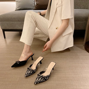 Sandales à talons hauts en daim pour femmes, très tendance, confortables, style à enfiler, design sexy - Product Image 1