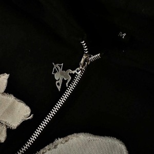 OEM Custom Sweatsuit Two Piece 100% Cotton Applique Distressed <b>Embroidery</b> Double Layer Baggy Sweatpants and Zip up Hoodie <b>Sets</b> - Product Image 4