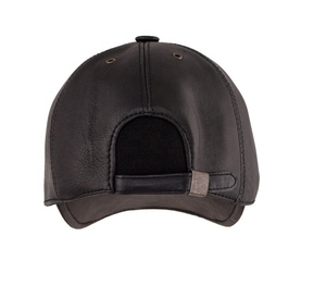 Casquettes de baseball en cuir personnalisées de haute qualité à 6 panneaux avec logo brodé en 3D Casquettes de baseball en cuir de sport OEM pour tenue décontractée - Product Image 3