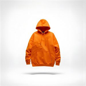 เสื้อสเวตเตอร์แบบสวมหัวมีฮู้ดสำหรับผู้ชายเสื้อฮู้ดผ้าคอตตอนมีฮู้ดสีส้มออกแบบโลโก้ได้ตามต้องการ - Product Image 2