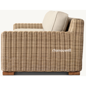 โครงอลูมิเนียมน้ำหนักเบา + โซฟาหวาย PE 2025ล้างทำความสะอาดได้สำหรับสวนหลังบ้านของครอบครัวหรืออพาร์ทเมนต์/ สวน - Product Image 3