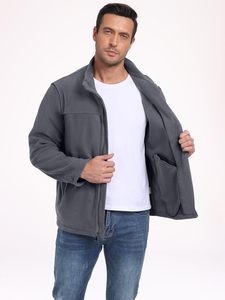 Veste polaire tactique d'hiver personnalisable pour homme, multi-poches, chaude, entièrement zippée, pour sports de plein air, en tissu toile - Product Image 4