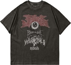 Camiseta Streetwear Estética Gráficos Ojos Ringer Relajado Camiseta Hombres Unisex - Product Image 1