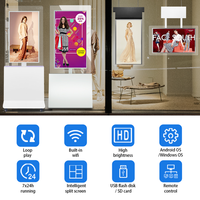 Kiosque d'affichage numérique Alihh 55 pouces avec écran tactile, WiFi intelligent, support au sol pour magasin de détail et affichage graphique