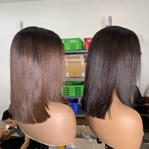 Peluca de encaje completo, pelucas de cabello humano vietnamita recto de hueso de varios colores, cabello Virgen sin procesar súper doble dibujado - Product Image 5