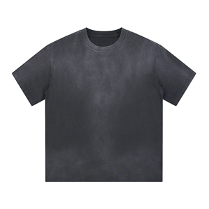 เสื้อยืดสไตล์วินเทจสำหรับผู้ชายผ้าบาติกหนาหนา300 GSM พิมพ์ลายสไตล์ลำลองแบบถักทอ - Product Image 1