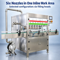 Machine de remplissage tactile avec capteurs de bouteilles PLC et comptages quotidiens et mensuels pour le remplissage automatique de savon et de gel en bouteilles