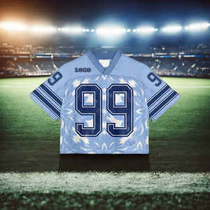 Maillot en maille surdimensionné imprimé personnalisé unisexe rétro football Boxy haut court maillot blanc football mode t-shirts - Product Image 4