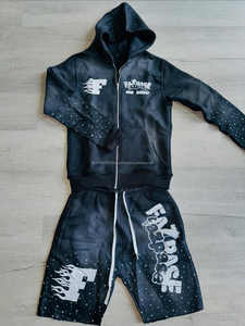 <b>Zip</b> up Hoodie Acid Wash 3d Printing Vintage Retro Washed Zipper Summer Hoodie Screen Printing Hoodies Premium <b>Shorts</b> Set - Product Image 4