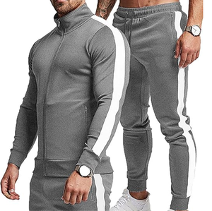 Ensemble de survêtement pour homme, 2 pièces, fermeture éclair intégrale, tenue de sport, sweat-shirt et pantalon de jogging - Product Image 3