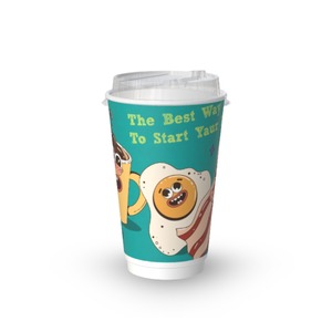 Gobelets en papier recyclables à double paroi de qualité alimentaire 16oz avec impression de logo personnalisé, revêtement PE, marque Riiqi, pour café et boissons - Product Image 1