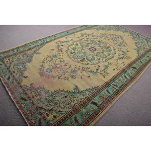 Vintage Turkish Rug 6,2x10,1 ft, <b>Yellow</b> Solid Rug - Product Image 2