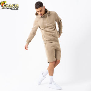 Chándal en blanco con etiqueta 2024 para hombre, chándal liso, chándal personalizado con logotipo, conjunto corto de dos piezas de verano para hombre - Product Image 4