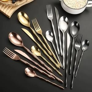 Ensemble de couverts en acier inoxydable de luxe pour la cuisine à domicile |   Vaisselle écologique haut de gamme pour les dîners quotidiens et les fêtes - Product Image 6