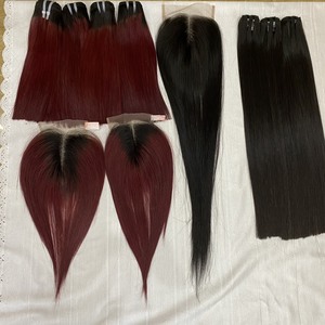 Extensions de cheveux vierges Remy Super Double Drawn, trame double cousue à la machine, lisses comme des baguettes, couleur personnalisable, matière dentelle HD, vietnamienne - Product Image 3