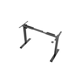 Jet-Line Ergonomic Desk with Height <b>Adjustable</b> Base Frame Black <b>Square</b> Stand/Sit Workstation - Product Image 3