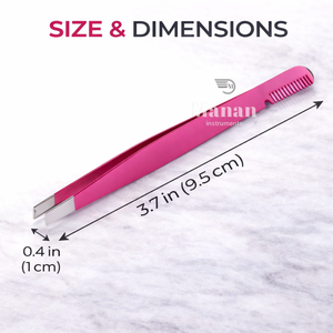 Pinzas de Precisión de Acero Inoxidable de Calidad Premium para Cejas, Herramienta de Depilación con Punta Inclinada y Mango con Peine, Herramienta de Belleza y Cuidado Personal - Product Image 5