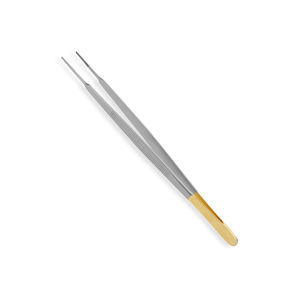 Fórceps de vendaje Gerald de alta calidad, fórceps de vendaje quirúrgico de 18 cm recto dentado de medio oro - Product Image 1