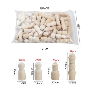 80 Piezas de Muñecas de Madera sin Pintar, Empacadas en Bolsas, Figuras de Madera en Blanco para Pintar, Manualidades para Niños y Decoración del Hogar. - Product Image 3
