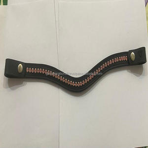 Bande de sourcil de cheval décorative en cuir de qualité supérieure, 1 rangée, rose scintillant, cristal bling, bande de sourcil d'équitation - Product Image 2