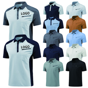 Wholesale Casual <b>Men's</b> for <b>Shirt</b> Short Sleeve Breathable Quick Dry Knitted Nylon Spandex Customizable High Quality Panel Work - Product Image 1