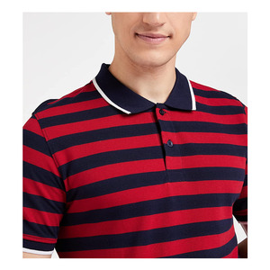 Moda de hombre de punto para polo con camisa de mangas cortas logotipo personalizado tela de algodón Color sólido impresión digital - Product Image 4