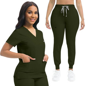 Uniforme de enfermera para mujer, conjunto de algodón, pantalones para correr, ropa médica, ropa de Hospital transpirable con etiqueta privada - Product Image 5