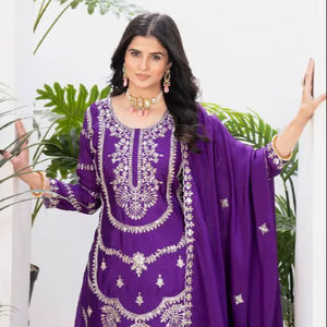 Nuevo diseñador de ropa de fiesta india y pakistaní Top Sharara Plazzo Dupatta-Lanzamiento elegante y elegante - Product Image 1