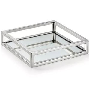 Bandeja Metálica Ovalada de Diseño Elegante y Buena Calidad con Dos Asas Laterales para Servir en Hoteles y Restaurantes, con Acabado Plateado - Product Image 2