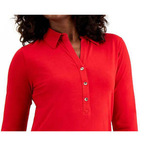 Maglia da donna Charter Club XX-Large rossa in maglia per polo, in tessuto traspirante di poliestere con logo stampato, da donna - Product Image 2