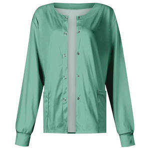 Chaqueta médica de secado rápido OEM para mujer, venta al por mayor, chaqueta médica de tela elástica antibacteriana para mujer - Product Image 3