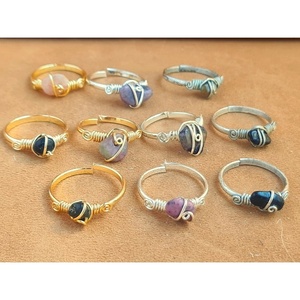 Adjustable Gold and Silver Plated Fashion <b>Rings</b> with Colorful Stone Detail for Resale - Product Image 1