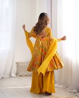 TENNECY Ensemble trois pièces élégant et décontracté pour soirée, style indien pakistanais pour filles, bas de tenue sans plis, longueur cheville, Cinon