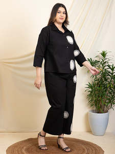 Women's Solid Ankle Length Shirt with <b>Trouser</b> Cord Set For Women Cotton Long Jumpsuits Western Dress for Women Stylish Design - Product Image 2