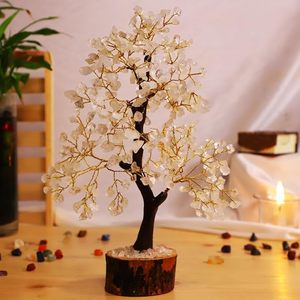 Árbol de piedras preciosas de cuarzo transparente natural-Árbol de energía de curación espiritual y prosperidad de la suerte-Regalo de curación y decoración del hogar - Product Image 4