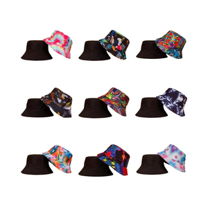 Unisex doble cara impreso patrón Tie Dye plegable publicidad pescador sombreros diseñador protección solar Rreversible cubo gorras - Product Image 5