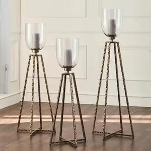 Metal de alta calidad con soporte de huracán de vidrio, diseño moderno para decoración de mesa de fiesta y boda, artículo decorativo de Navidad - Product Image 3