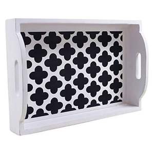 Incrustation d'os standard plateau fait main décoratif maison Restaurant plateau d'incrustation d'os meilleure qualité Offre Spéciale à roulettes plateau noir et blanc - Product Image 1