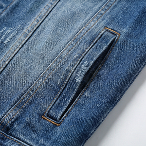 Veste en jean pour homme d'hiver, style rétro, col montant, réversible, chaude, douce, respirante, confortable, vêtement d'extérieur tendance - Product Image 5