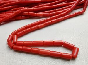 Cuentas de coral italiano natural, cuentas en forma de tubo de coral rojo, de alta calidad, hebras de 16 pulgadas - Product Image 4