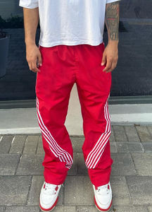 Pantalones Deportivos de Lona Personalizados para Hombre, Estilo Urbano, Transpirables, Holgados, Talla Grande, con Cordón, Franjas Laterales, Pierna Ancha, Impermeables - Product Image 2