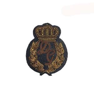 Zari Embroidery Crown Anchor Emblem Badge Patch Sew On - Product Image 2
