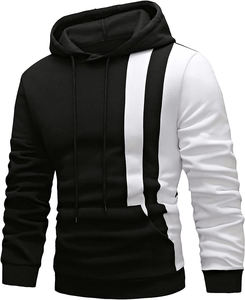 Comfortable Silm Fit High Quality Men's Hoodies With Custom Design White & <b>Black</b> Pullover <b>Hoodie</b> For Men - Product Image 3