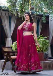 Último diseñador Heavy Pure Chinon Sequence Work Lehenga Choli por Fab Zone - Product Image 2