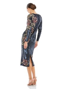 Vestido de Fiesta de Maternidad Estilo Flapper de los Años 20, Color Azul Platino, con Bordado, Cuentas, Antiestático, Corte en A, para Bodas, Tallas Grandes - Product Image 3