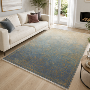 <b>Rug</b> Weavers RW3063 Solstice Indigo Abstract Washable <b>Rug</b> Dropshipping Wholesale Washable Chenille 10 Sizes - Product Image 1