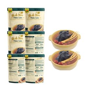 Pollo negro de cocción lenta OEM 24PS 350g con sabor seco sopa de ginseng saludable certificado ISO HACCP MRE instantáneo de fábrica de Vietnam - Product Image 2