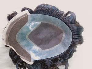 Perruque toupet pour homme, dentelle frontale, système mono peau latérale, cheveux humains indiens Remy, lisses, design droit, densité 100%, solution parfaite pour la calvitie - Product Image 2