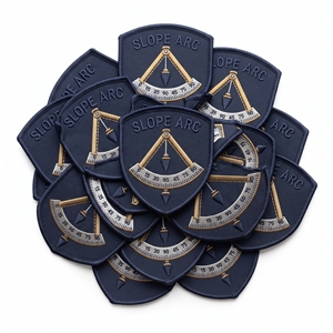 Écusson brodé hexagonal personnalisé, vintage, pour tribrach de topographie, avec bordure Merrow, vente en gros, emblème pour vêtements en vrac - Product Image 5